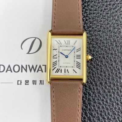 SA급 까르띠에 남성용 2025신상! 탱크 루이스 18K 옐우골드 38.1mm 오토매틱 무브먼트 화이트 다이얼 car69383 xx