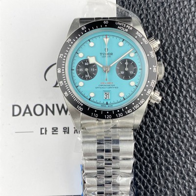 SA급 튜더 남성용 헤리티지 블랙베이 M79360N 크로노그래프 팬더 41mm 오토매틱 7750무브먼트 플라밍고 블루 다이얼 tud5139 xx