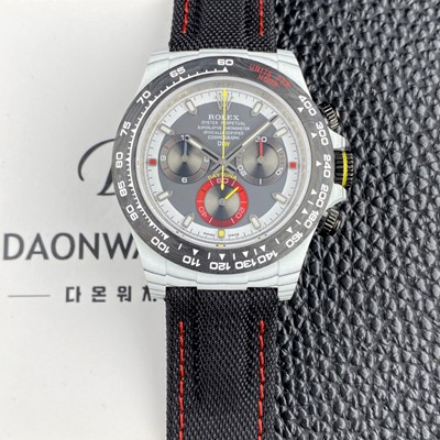 SA급 로렉스남성용 데이토나 DIW 포지드카본 커스텀 40미리 크로노그래프 오토매틱 Cal.4130 무브먼트 그레이 다이얼 rol5656 xx