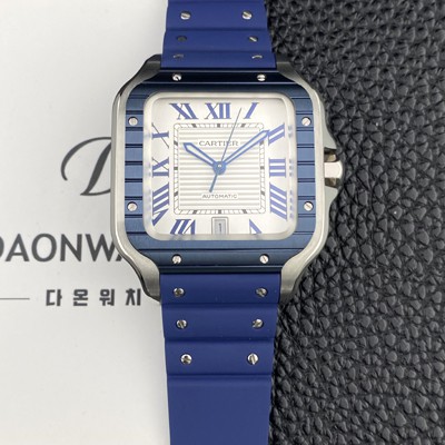 SA급 까르띠에 남성용 산토스 드 까르띠에 워치 WSSA0047 라지 39.8mm 오토매틱 9015 무브먼트 실버 다이얼 car69399 xx