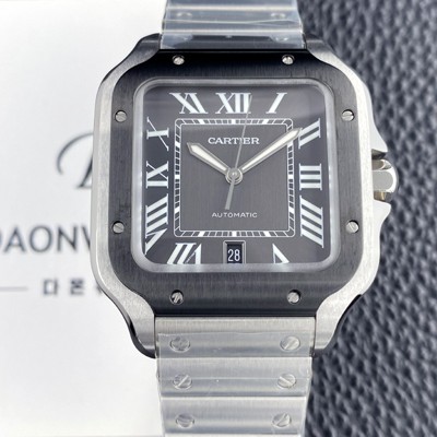 SA급 까르띠에 남성용 산토스 드 까르띠에 워치 WSSA0037 라지 39.8mm 오토매틱 9015 무브먼트 타크 그레이 다이얼 car69390 xx