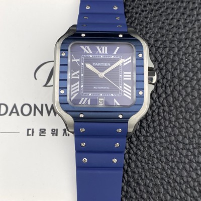 SA급 까르띠에 남성용 산토스 드 까르띠에 워치 WSSA0048 라지 39.8mm 오토매틱 9015 무브먼트 블루 다이얼 car69400 xx