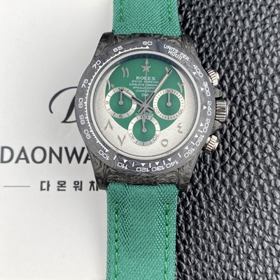 SA급 로렉스남성용 데이토나 DIW 포지드카본 커스텀 40미리 크로노그래프 오토매틱 Cal.4130 무브먼트 그린 다이얼 rol5650 xx