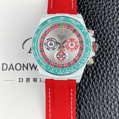 SA급 로렉스남성용 데이토나 DIW 포지드카본 커스텀 40미리 크로노그래프 오토매틱 Cal.4130 무브먼트 실버 다이얼 rol5651 xx