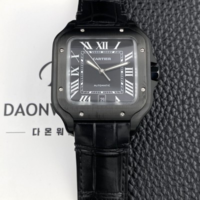 SA급 까르띠에 남성용 산토스 드 까르띠에 워치 WSSA0039 라지 39.8mm 오토매틱 9015 무브먼트 블랙 다이얼 car69394 xx