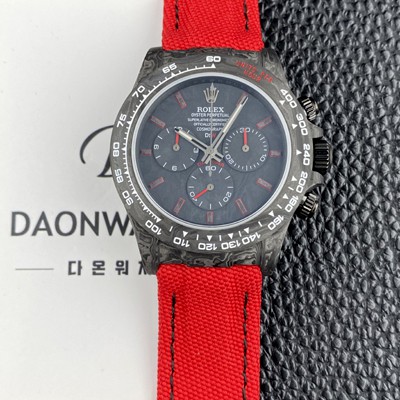 SA급 로렉스남성용 데이토나 DIW 포지드카본 커스텀 40미리 크로노그래프 오토매틱 Cal.4130 무브먼트 블랙 다이얼 rol5643 xx