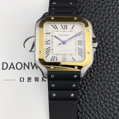 SA급 까르띠에 남성용 산토스 드 까르띠에 워치 W2SA0009 라지 39.8mm 18K 옐우골드 오토매틱 9015 무브먼트 화이트 다이얼 car69397 xx