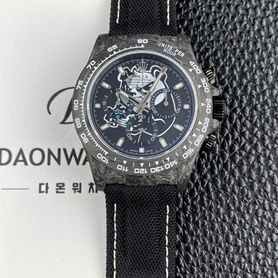SA급 로렉스남성용 데이토나 DIW 포지드카본 커스텀 40미리 크로노그래프 오토매틱 Cal.4130 무브먼트 블랙 다이얼 rol5645 xx