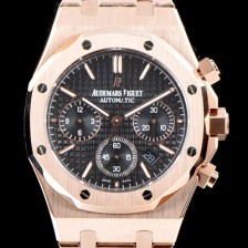 SA급 오데마피게 남성용 NEW 로얄오크 26320OR.OO.1220OR.01 18K 로즈골드 41mm 사이즈 드레스 워치!! 크로노그래프 블랙 와플 다이얼 브레이슬릿 신형 ETA 7750B-2 오토매틱 무브먼트 AUD0122 xx