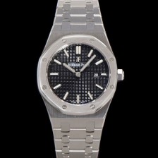 SA급 오데마피게 여성용 로얄오크 67650ST.OO.1261ST.01 브레이슬릿 33mm 쿼츠 무브먼트 블랙 와플 다이얼 AUD0254 xx