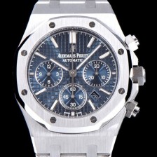 SA급 오데마피게 남성용 NEW 로얄오크 26320ST.OO.1220ST.03 41mm 사이즈 드레스 워치!! 크로노그래프 블루 와플 다이얼 브레이슬릿 신형 ETA 7750B-2 오토매틱 무브먼트 AUD0140 xx