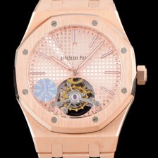 SA급 오데마피게 남성용 로얄오크 26515OR.OO.1220OR.01 뚜르비용 한정판 신제품!! 투어빌론 씬-엑스트라 UP!!고급스러운 18k 로즈골드 와플 다이얼 니켈도금된 세귤 리얼 아시안 투어빌론 탑재 AUD0101 xx