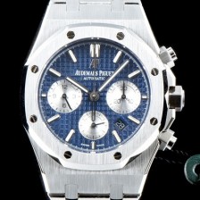 SA급 오데마피게 남성용 NEW 로얄오크 26331ST.OO.1220ST.01 41mm 사이즈 드레스 워치!! 크로노그래프 블루 와플 다이얼 브레이슬릿 신형 ETA 7750B-2 오토매틱 무브먼트 AUD0143 xx