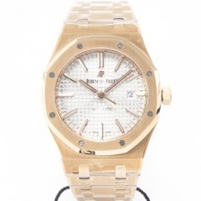 SA급 오데마피게 남성용 하이엔드 로얄오크 15400OR.OO.1220OR.02 18K 로즈골드 오토매틱 Cal.3120타입 41mm 실버 와플 다이얼 aud6563 xx