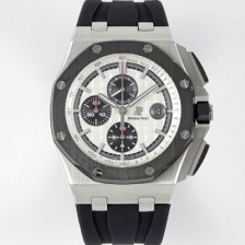 SA급 오데마피게 남성용 NEW MOVT UP!! 로얄오크 오프쇼어 26400SO.OO.A002CA.01 블랙 세라믹 베젤 크로노그래프 화이트 와플 다이얼 오토매틱 무브먼트 AUD0203 xx