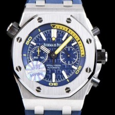 SA급 오데마피게 남성용 로얄오크 오프쇼어 26703ST.OO.A027CA.01 JF사 다이버 업그레이드형!!크로노그래프 블루 3D와플 다이얼 오토매틱 무브먼트 AUD0200 xx