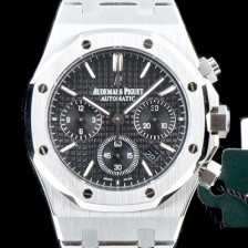 SA급 오데마피게 남성용 신상 업데이트! 로얄오크 오프쇼어 26320ST.OO.1220ST.01 크로노그래프 블랙 와플 다이얼 브레이슬릿 오토매틱 무브먼트 AUD0202 xx