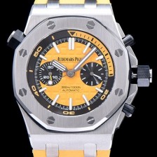 SA급 오데마피게 남성용 로얄오크 오프쇼어 크로노그래프 옐로 다이얼 오토매틱 무브먼트 AUD0454 xx