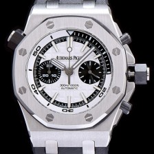 SA급 오데마피게 남성용 로얄오크 오프쇼어 크로노그래프 화이트 다이얼 오토매틱 무브먼트 AUD0400 xx