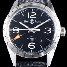 SA급 벨엔로즈 남성용 빈티지 BRV123-BL-GMT/SRB GMT 신형 모델 블랙 다이얼 스위스 ETA 2836-2오토매틱 무브먼트 BEL4231 xx