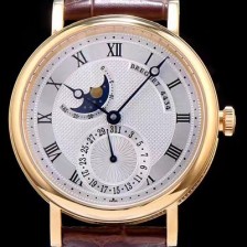 SA급 브레게 남성용 클레식 워치 18k 옐로골드 케이스 문페이즈 화이트 텍스쳐 다이얼 오토매틱 무브먼트 BRG4215 xx