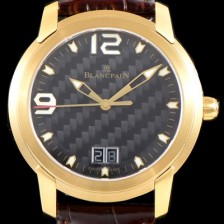 SA급 블랑팡 남성용 L-에볼루션 R10-1103-53B 그랑데 빅데이트 타입 UP!! 고급스러운 18K옐로우골드 케이스 블랙 텍스쳐드 다이얼 Cal.6950 오토매틱 무브먼트 BLA4201 xx