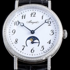 SA급 브레게 남성용 클래식 문페이즈 다이아몬드 화이트다이얼 BRG4201 xx