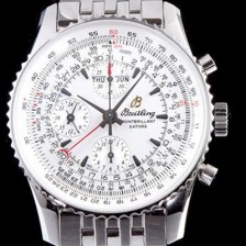 SA급 브라이틀링 남성용 네비타이머 몽블리앙 다토라 46mm 크로노그래프 화이트 다이얼 오토매틱 무브먼트 BRE40214 xx