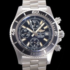 SA급 브라이틀링 남성용 에어로마린 슈퍼오션 어비스 크로노그래프 오토매틱 Eta7750-2 타입 44mm 메탈시계 블랙다이얼 bre4984 xx