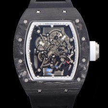 SA급 리차드밀레 남성용 RM055 NTPT 카본케이스 50미리 스켈레톤 다이얼 기계식 수동형 무브먼트 RIC73898 xx