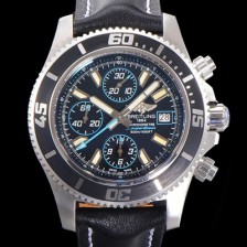 SA급 브라이틀링 남성용 에어로마린 슈퍼오션 어비스 크로노그래프 오토매틱 Eta7750-2 타입 44mm 가죽줄 블랙다이얼 bre8927 xx