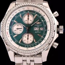 SA급 브라이틀링 남성용 벤틀리 지티2 크로노 그래프 그린 다이얼 BRE0410 xx