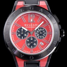 SA급 불가리 남성용 신상품 업데이트!! 디아고노 102308 DG42C9SMCVDCH 크로노그래프 마그네슘 PVD 레드 다이얼 쿼츠 무브먼트 BVL4251 xx