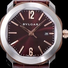 SA급 불가리 남성용 옥토 102702 워치 18k 로즈 골드 브라운 다이얼 오토매틱 무브먼트 BVL4201 xx