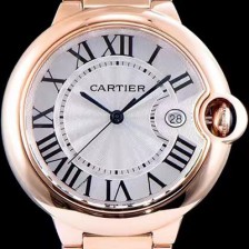 SA급 까르띠에 남성용 발롱블루 드 까르띠에 W69006Z2 42사이즈 18k 로즈골드 화이트 다이얼 쿼츠 무브먼트 CAR0024 xx