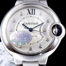 SA급 까르띠에 남성용 남녀 베스트모델!!발롱블루 드 까르띠에 WE902075 다이아몬드 인덱스 화이트 실버 썬더스트 브레이슬릿 다이얼 오토매틱 무브먼트 CAR0002 xx