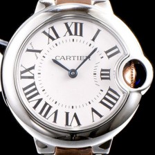 SA급 까르띠에 남성용 발롱블루 드 까르띠에 33mm사이즈 화이트 다이얼쿼츠 무브먼트 CAR0020 xx