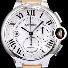 SA급 까르띠에 남성용 발롱블루 드 까르띠에 W6920063화이트 다이얼 크로노그래프 업버전 7750-2 오토매틱 무브먼트 CAR0100 xx