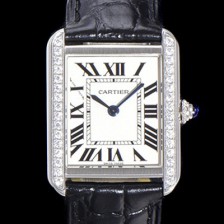 SA급 까르띠에 여성용 탱크 WJTA0011 로마 인덱스 31mm 화이트 다이얼 커플용 악어가죽 쿼츠 무브먼트 CAR0500 xx