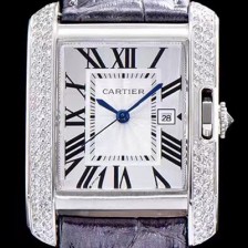 SA급 까르띠에 남성용 탱크 화이트 다이얼 쿼츠 무브먼트 CAR0053 xx