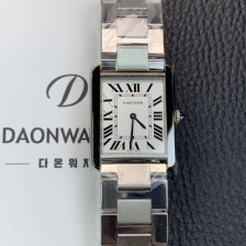 SA급 까르띠에 남여공용 탱크 W5200014 로마인덱스 화이트 다이얼 쿼츠 무브먼트 CAR0503 xx