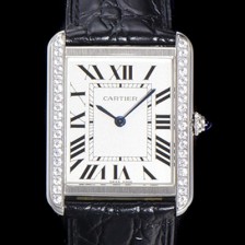 SA급 까르띠에 남성용 탱크 WJTA0015 로마 인덱스 34.8mm 화이트 다이얼 커플용 악어가죽 쿼츠 무브먼트 CAR0501 xx