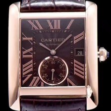 SA급 까르띠에 남성용 탱크 브라운 다이얼 오토매틱 무브먼트 CAR0012 xx