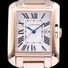 SA급 까르띠에 남성용 탱크 화이트 다이얼 쿼츠 무브먼트 CAR0050 xx