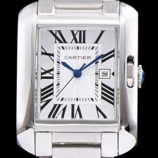 SA급 까르띠에 남성용 탱크 화이트 다이얼 쿼츠 무브먼트 CAR0010 xx