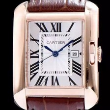 SA급 까르띠에 남성용 탱크 W5310004 워치 18k 로즈골드 케이스 화이트 다이얼 스위스 정품 쿼츠 무브먼트 CAR0050 xx