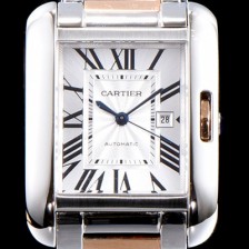 SA급 까르띠에 남성용 탱크 W5310007 화이트 다이얼 쿼츠 므브먼트 CAR0531 xx