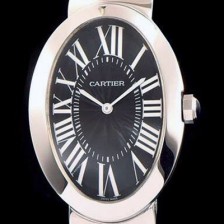 SA급 까르띠에 여성용 베누아 스위스 쿼츠 실버 베젤 블랙 다이얼 CAR0010 xx