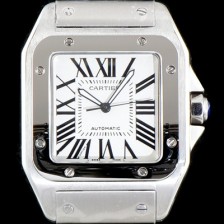 SA급 까르띠에 남성용 산토스 시리즈 100 W200737G  베스트 에디션 화이트 다이얼 브레이슬릿 오토매틱 무브먼트 CAR0004 xx