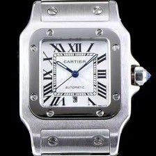 SA급 까르띠에 여성용 산토스 시리즈 W20055D6 화이트 다이얼 오토매틱 무브먼트 CAR0100 xx